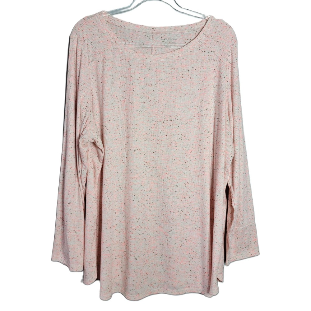 Lane Bryant Pink Marled Ribbed Knit Long Sleeve Tunic Top Plus Size 22/24